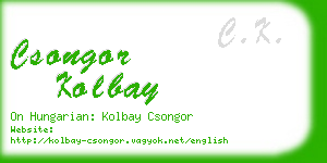 csongor kolbay business card